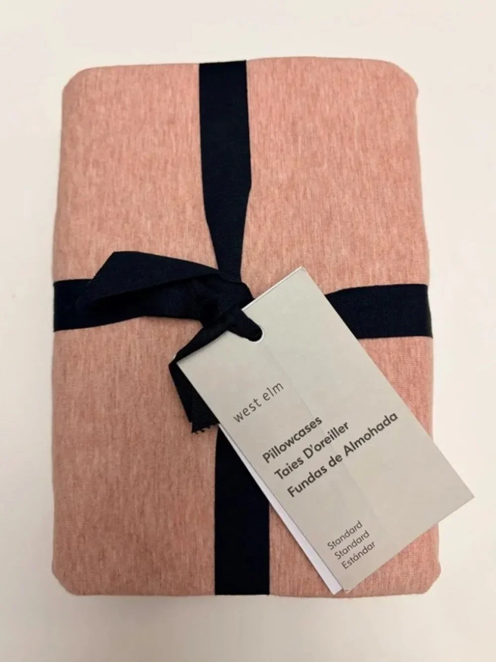 NWT West Elm Cotton Cloud Jersey Standard Pillowcases (Set of 2) - Pink
